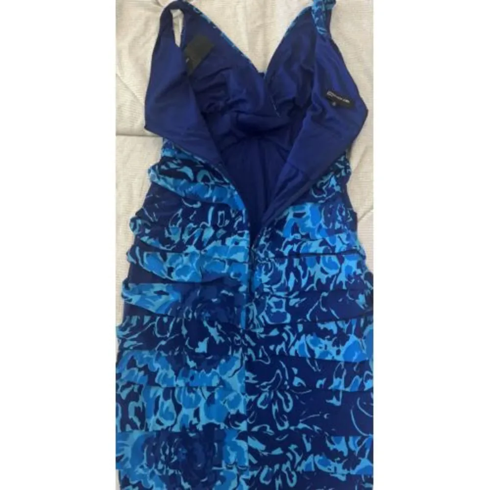 Jones New‎ York Womens Poly/spandex Printed Dress Blue Size 10